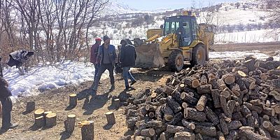 Deprem bölgesine yakacak odun yardımı
