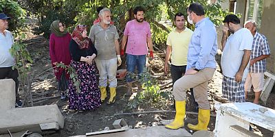 Vali Ayhan afet bölgesinde